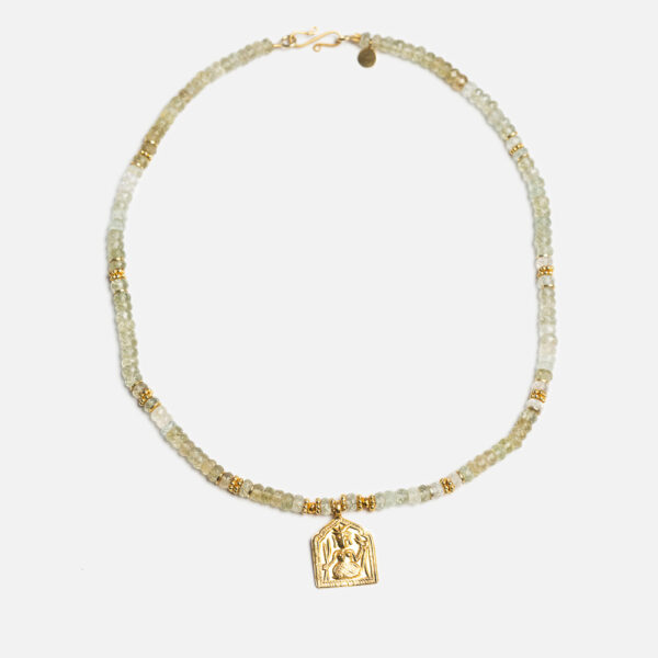 Collier en Aigue-marine et amulette hindou Diva n°3