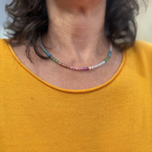 collier agate et pyrite ajustable