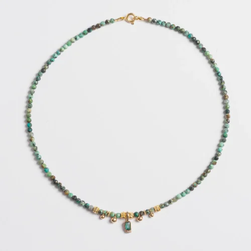collier eva turquoise africaine doré