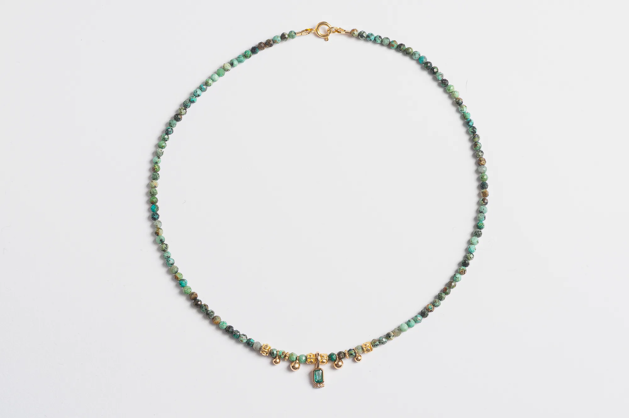 collier eva turquoise africaine doré