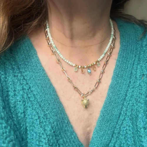 collier Simone n°1 opales bleues